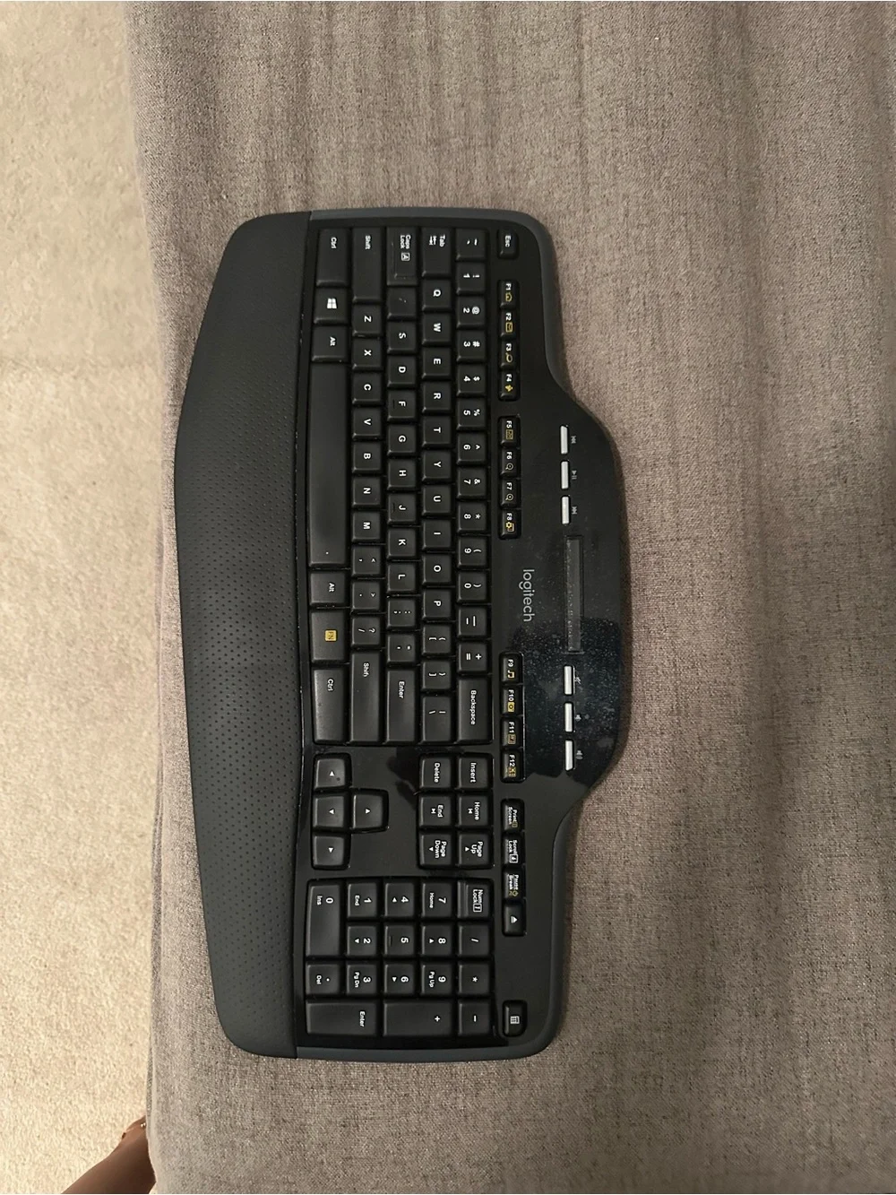 Logitech Black Wireless Ergonomic Keyboard K710 with Built-In Palm Rest